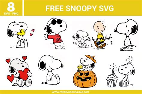 Transform Your Crafts with Adorable Snoopy SVG Files - Download for Free Now!