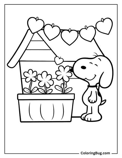 Snoopy Valentines Day Coloring Pages