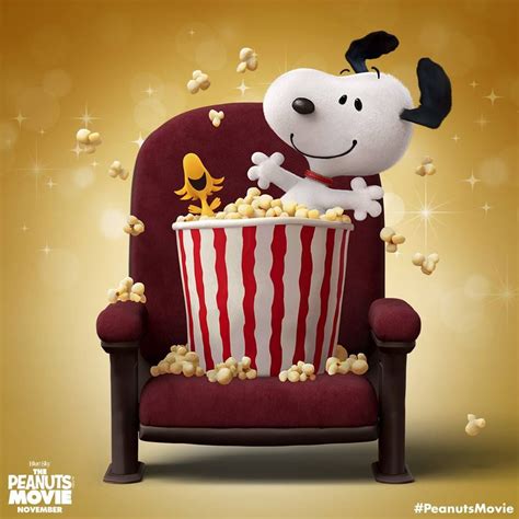 Snoopy eating popcorn