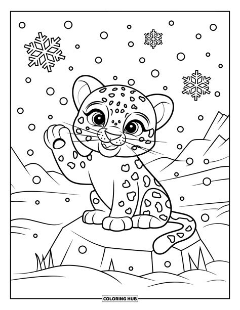 Snow Leopard Color Page