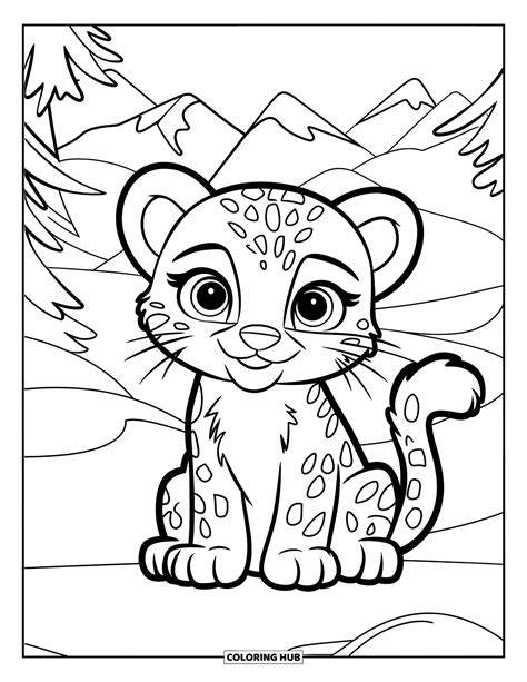 Snow Leopard Coloring Pages