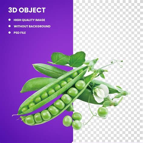 Snow Peas Bunch 3D PNG