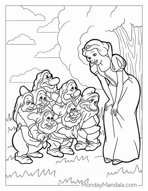 Snow White And Seven Dwarfs Coloring Pages
