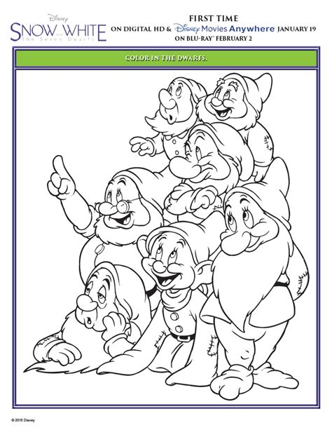 Snow White And The Seven Dwarfs Color Pages
