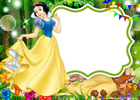 Snow White Template Invitation