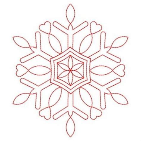 Snowflake Design Redwork Embroidery