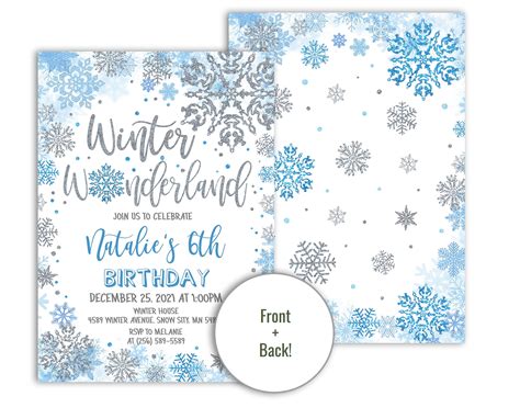 Snowflake Invitation Template Free