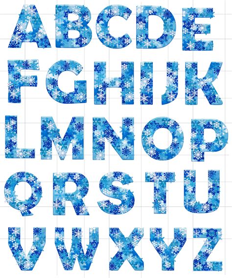 Snowflake Letters Printable