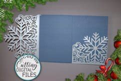 Download Snowflake Trifold Wedding Invitation Commercial Use DXF Files