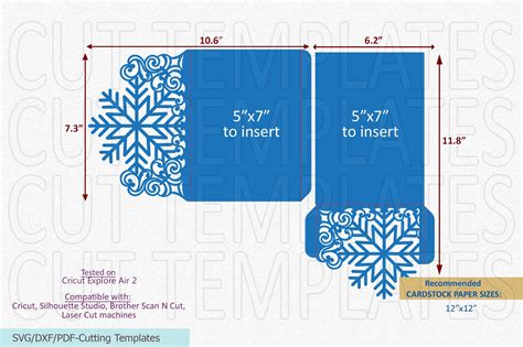 Download Snowflake Trifold Wedding Invitation Printable