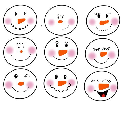 Snowman Face Template Printable