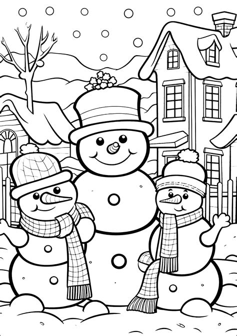 Snowman Christmas Coloring Pages
