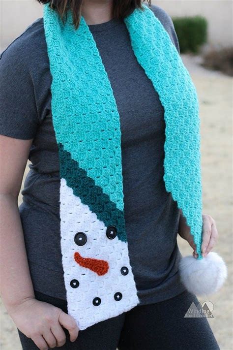 Snowman Crochet Scarf