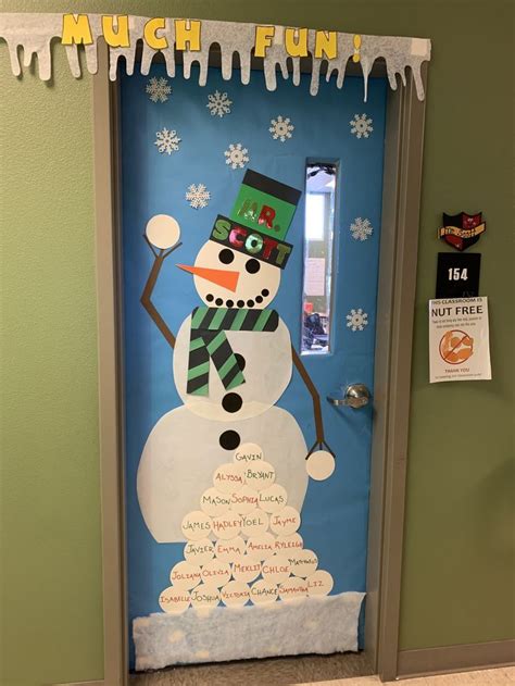 Charming Snowman Door Decorations for School that will Melt your Heart!