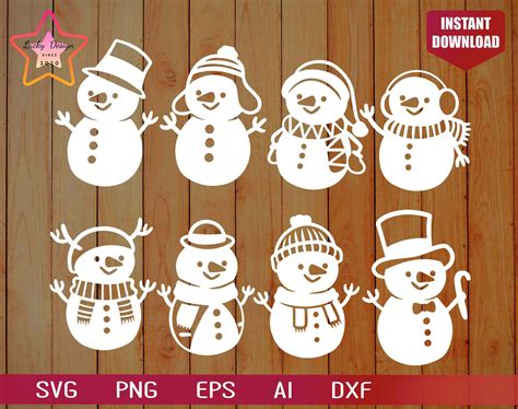 Download Snowman Face SVG Bundle Files DXF Files