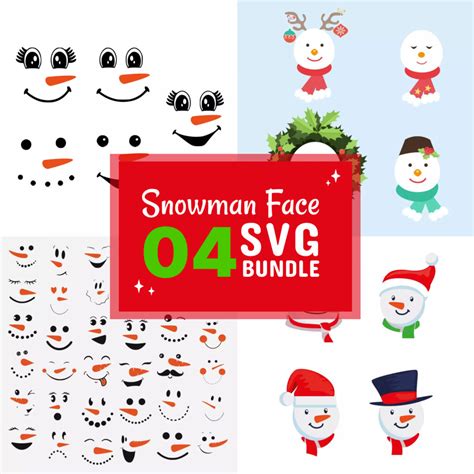Download Snowman Face SVG Bundle Printable