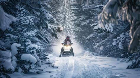 Snowmobile Back Through Forest