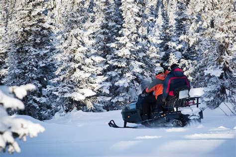 Snowmobiling frozen wilderness