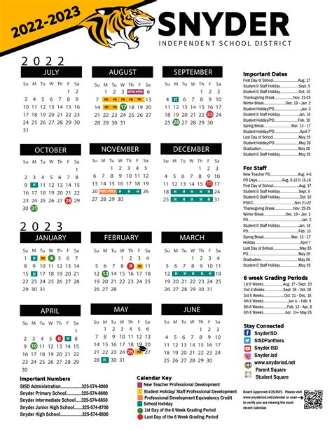 Snyder Isd Calendar