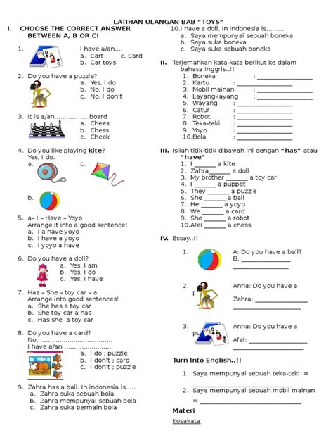 Soal Bahasa Inggris Kelas 2 SD PDF