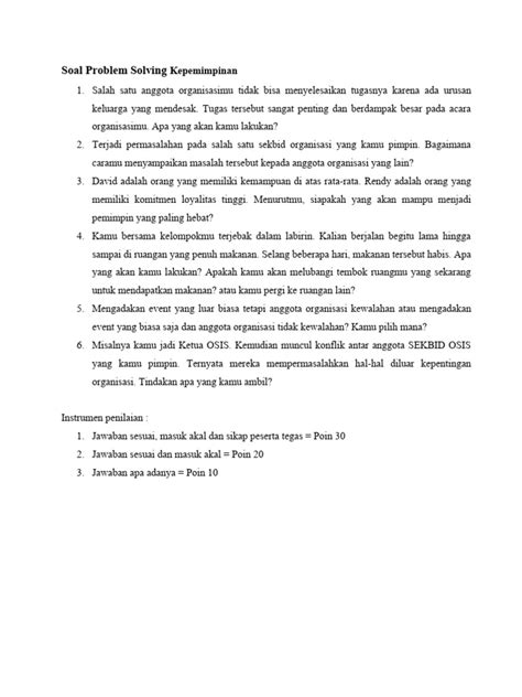 Soal Bahasa Inggris Problem Solving Bentuk Essay