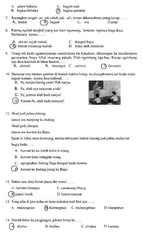 Soal Bahasa Sunda Kelas 8 Semester 2 Dan Kunci Jawaban