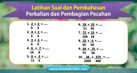 Soal Cerita Perkalian dan Pembagian Pecahan Kelas 5