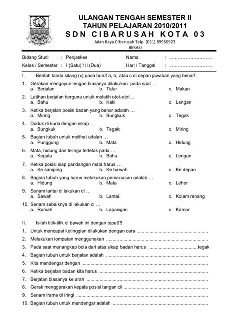 Soal Essay PJOK Kelas 9 Indonesia