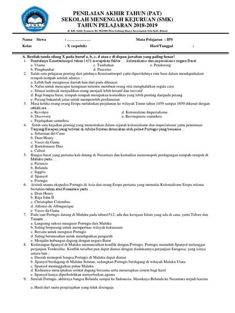 Soal Ips Smk