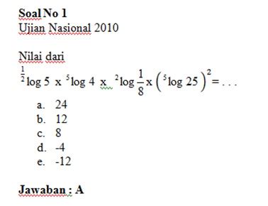 Soal Logaritma Un