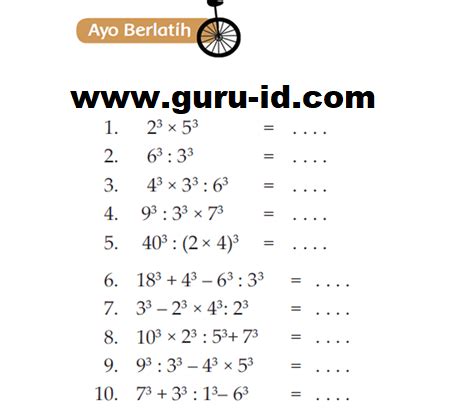 Soal Matematika Pangkat 3 Kelas 5