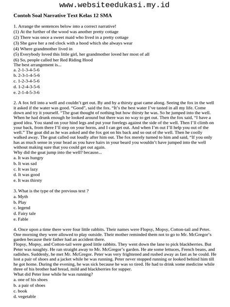 Soal Narrative Sma