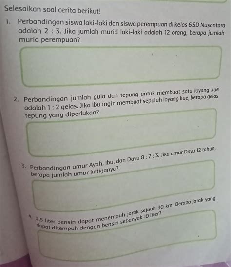 Soal Perbandingan Kelas 6 Indonesia