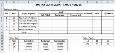 Soal Praktek Microsoft Excel