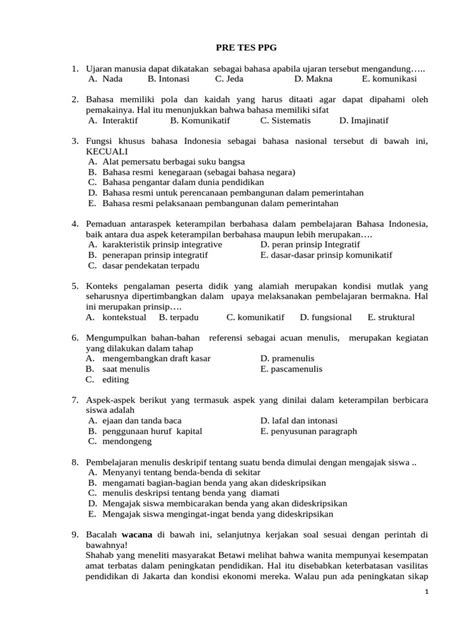 Soal Pre Test Ppg Ekonomi
