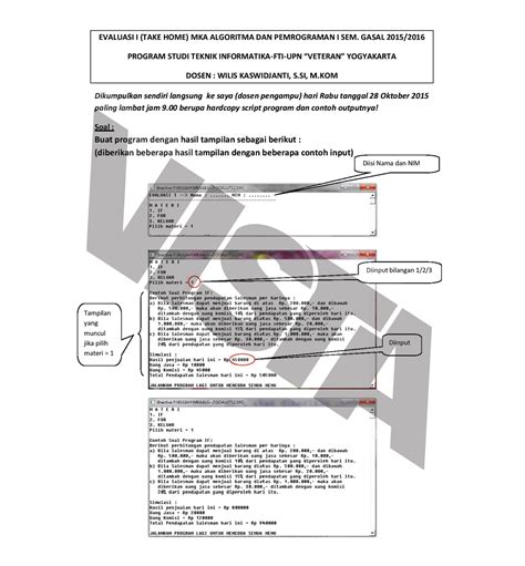 Soal Teori Algoritma Jurusan Teknik Informatika