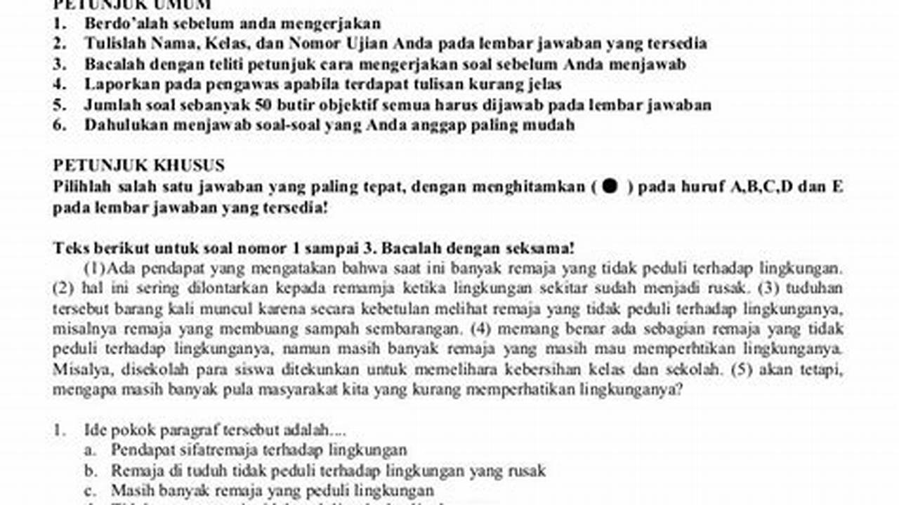 Soal UN Bahasa Indonesia