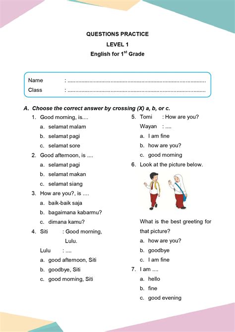 Soal Ujian Bahasa Inggris Sd Kelas 1