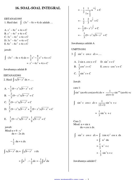 Soal Un Integral