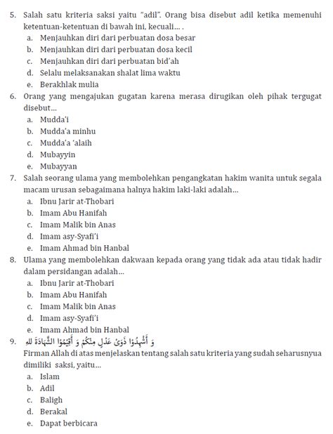 Soal-Soal Fiqih Kelas 2 Beserta Jawabannya Indonesia