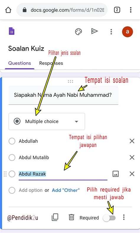 Soalan Google Form Tingkatan Pramuka