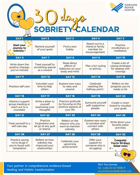 Sobriety Calendar Printable
