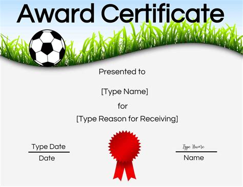 Soccer Certificate Templates