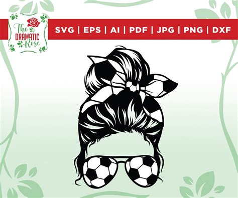 Download Soccer Mom Messy Bun Commercial Use DXF Files