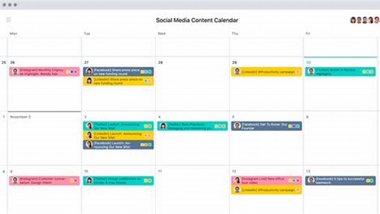 Social Media Content Calendar Examples