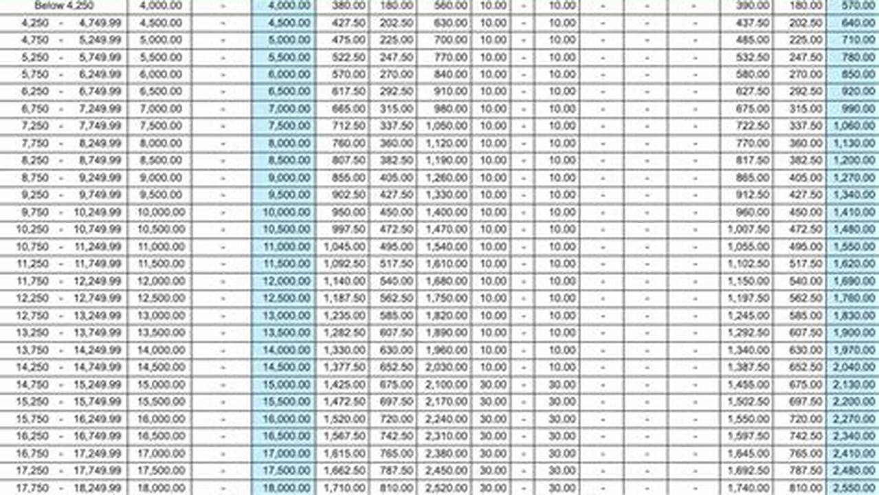 Social Security System Contribution Table 2024