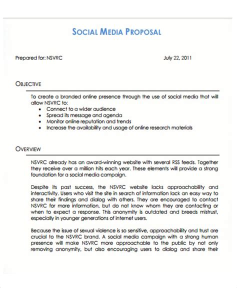 Social Media Manager Proposal Template