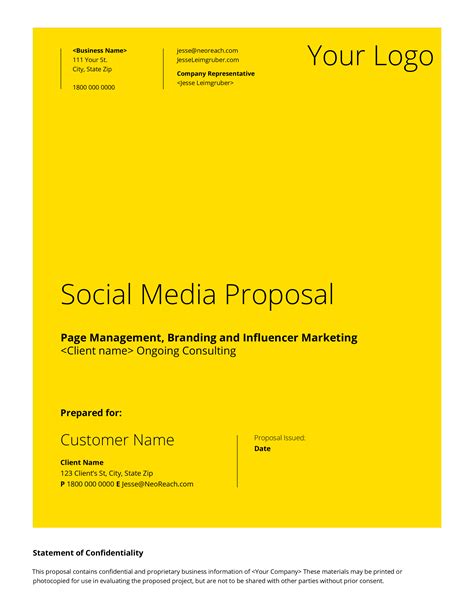 Social Media Proposal Template