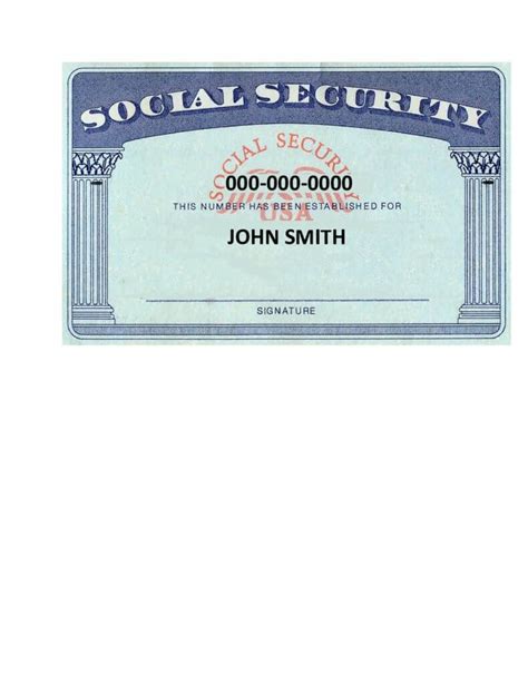 Social Security Card Template Generator