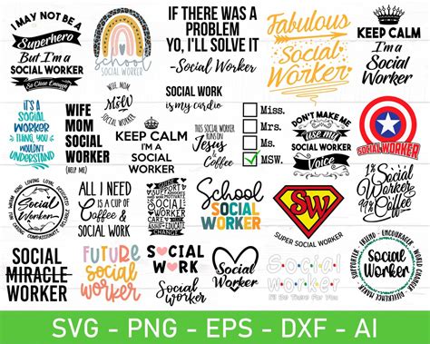 Download Social Worker Bundle Silhouette DXF Files